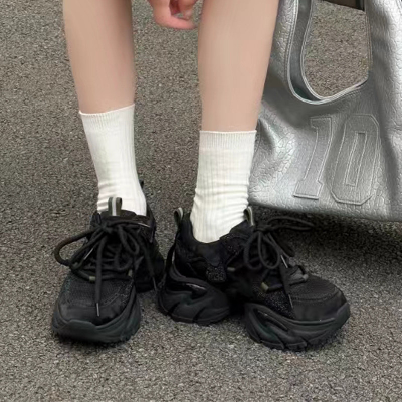 嘉俪多女休闲老爹鞋欧美牛皮网