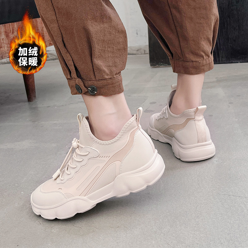 女鞋欧美休闲鞋羊纹PU冬季加绒