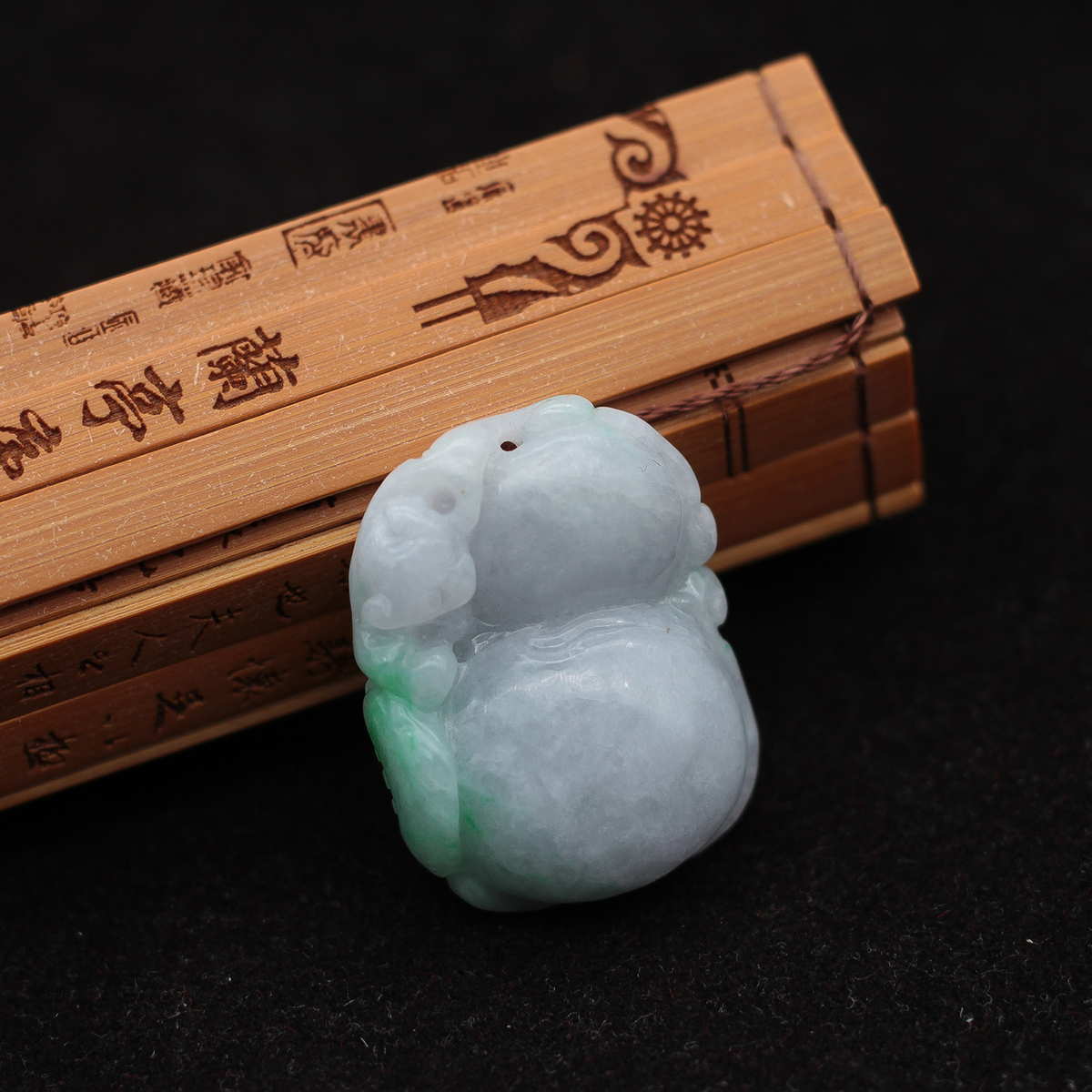 翠绿缅甸天然糯种葫芦福禄寿玉佩