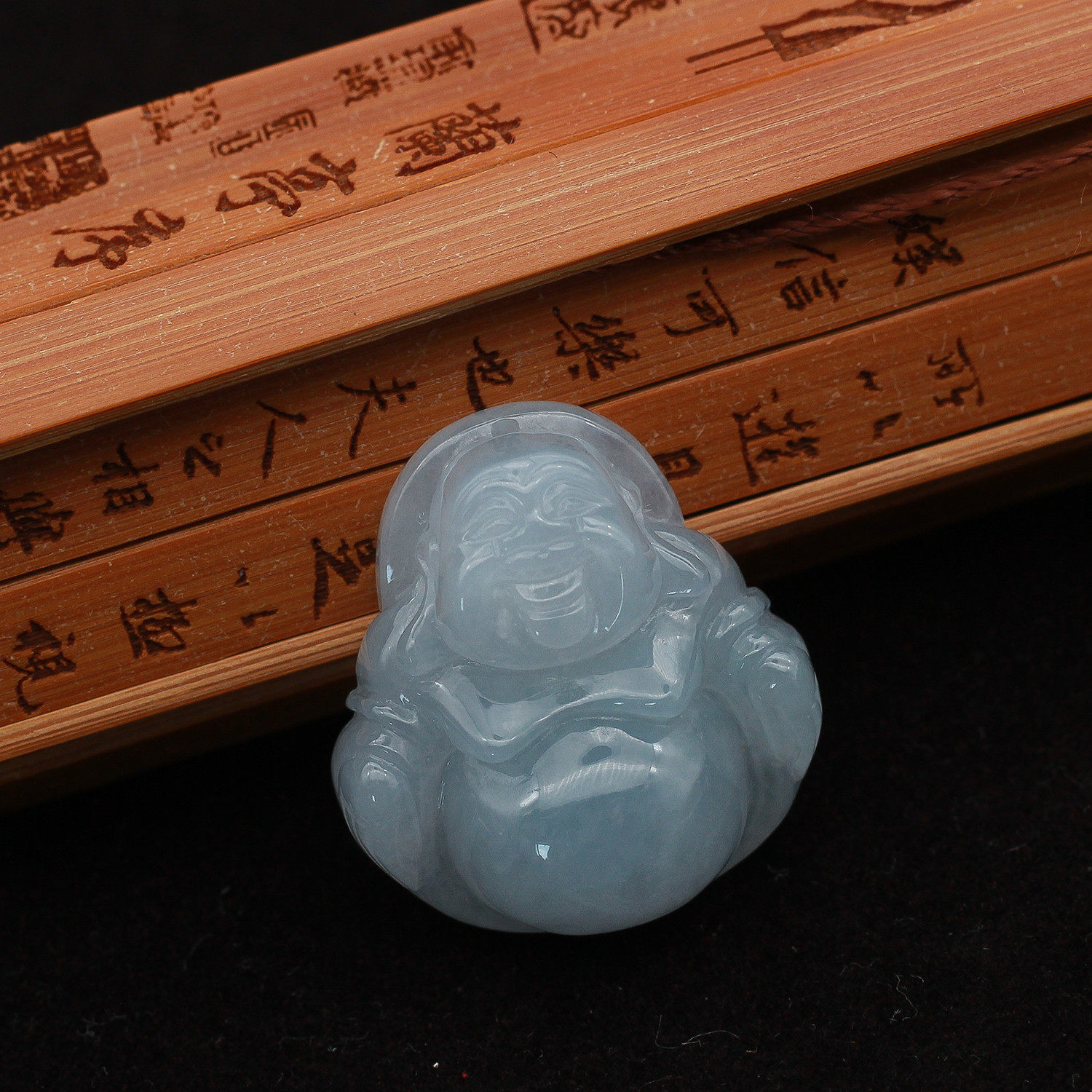 工厂直销 缅甸A货翡翠玉器 冰糯种白玉弥勒佛大笑佛吊坠挂件 包邮