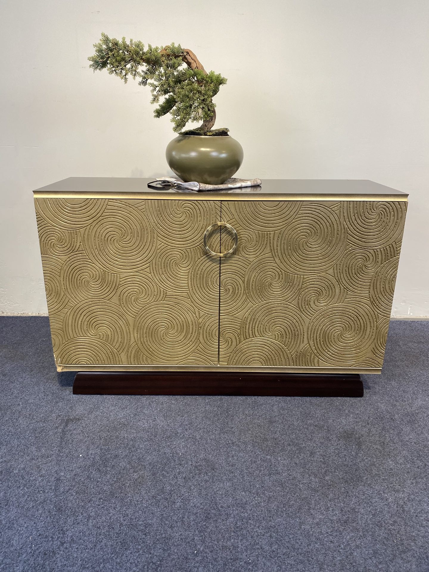 美式复古实木玄关柜