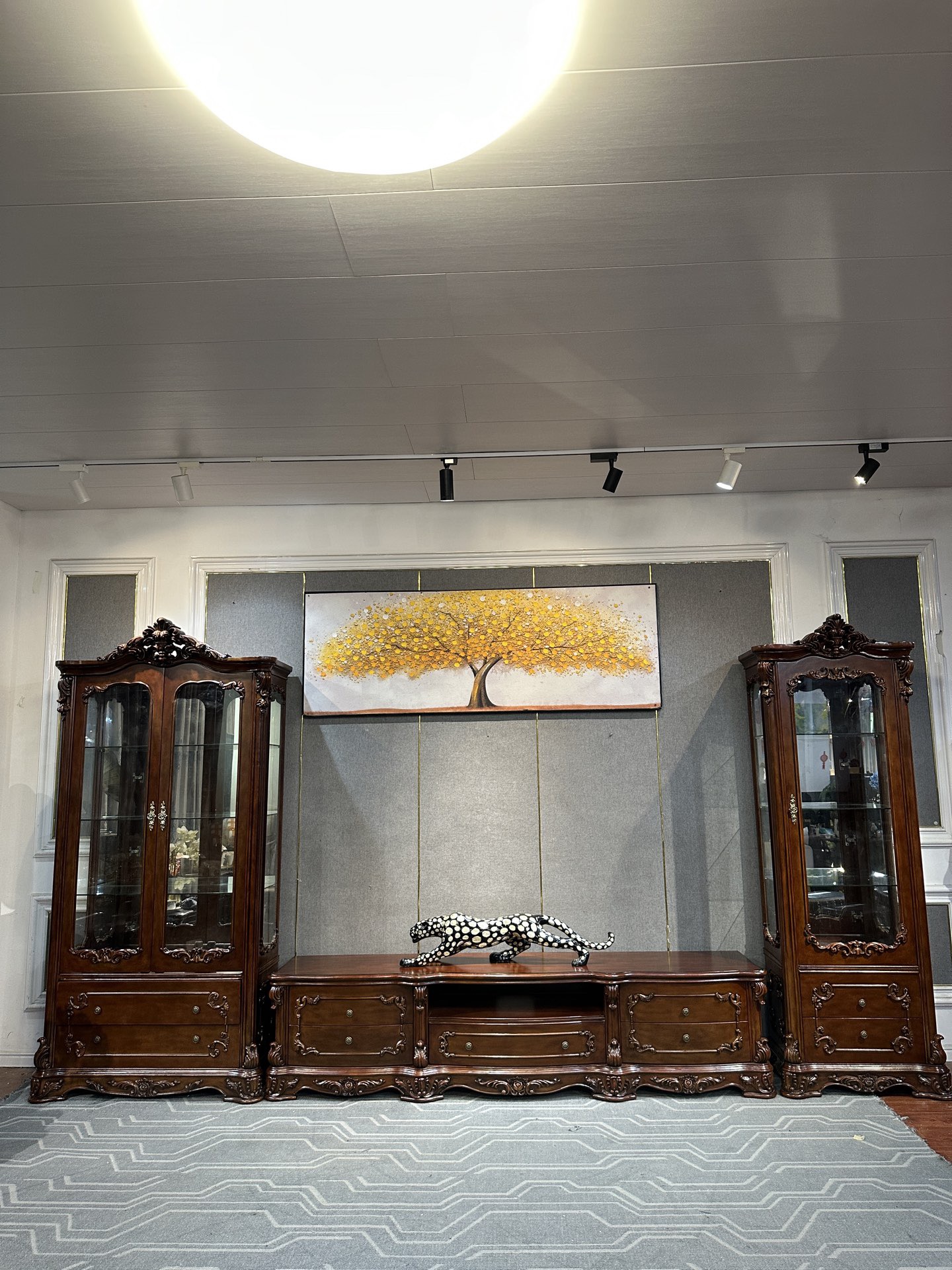 美式复古实木电视柜客厅家用收纳储物柜