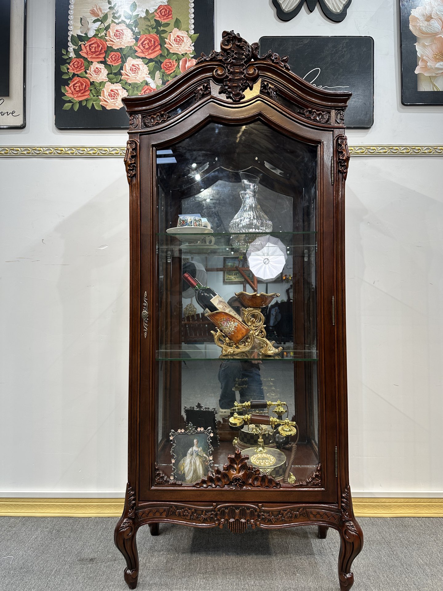 美式复古实木酒柜客厅家用收纳储物柜