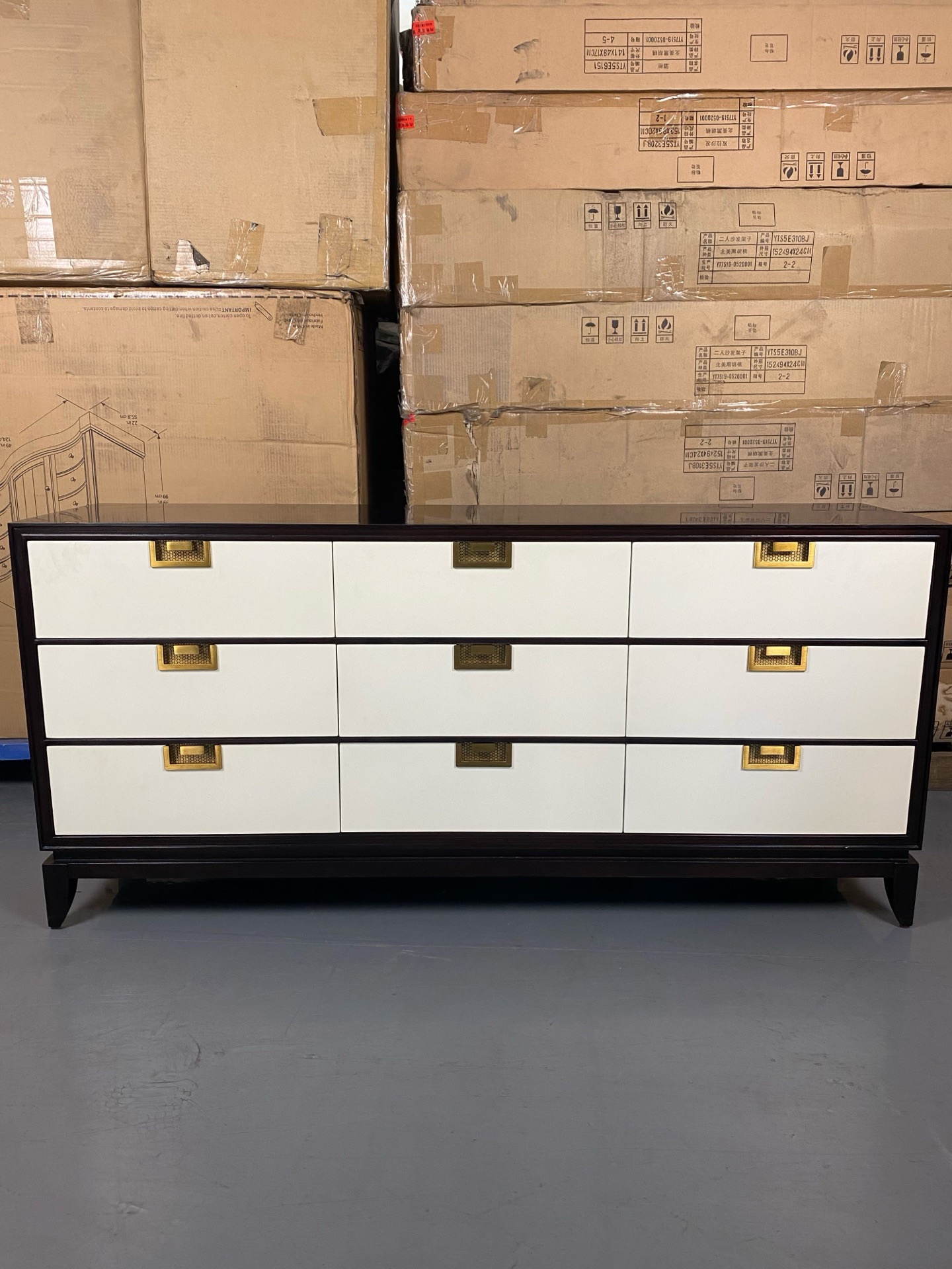 美式复古实木电视柜客厅家用收纳储物柜