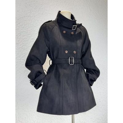 伦敦画报 秋冬新款古早vintage设计感系带收腰显瘦中长款毛呢外套