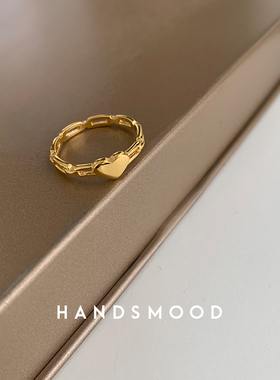 女钛钢轻奢镂空爱心戒指