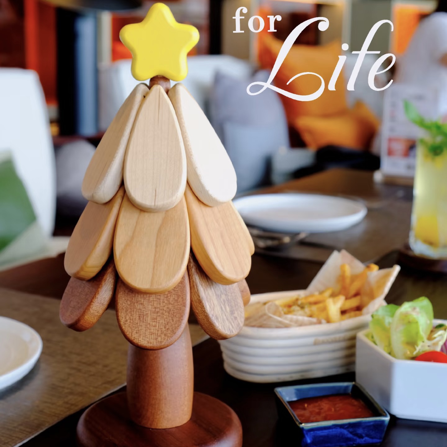 圣诞树隔热垫摆件实木防烫耐高温