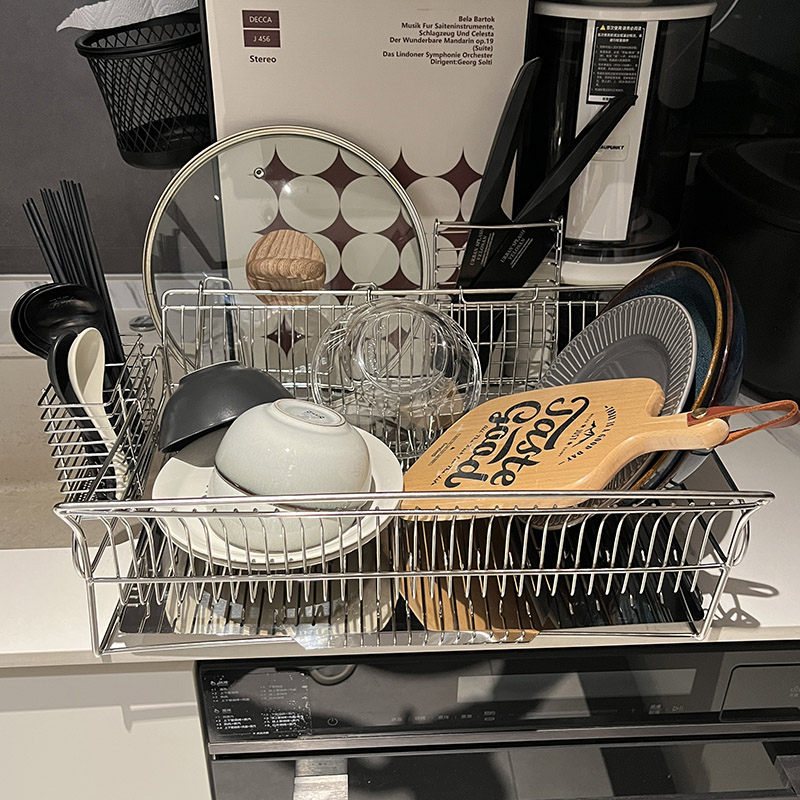 VIELE原创不锈钢碗盘银色沥水架