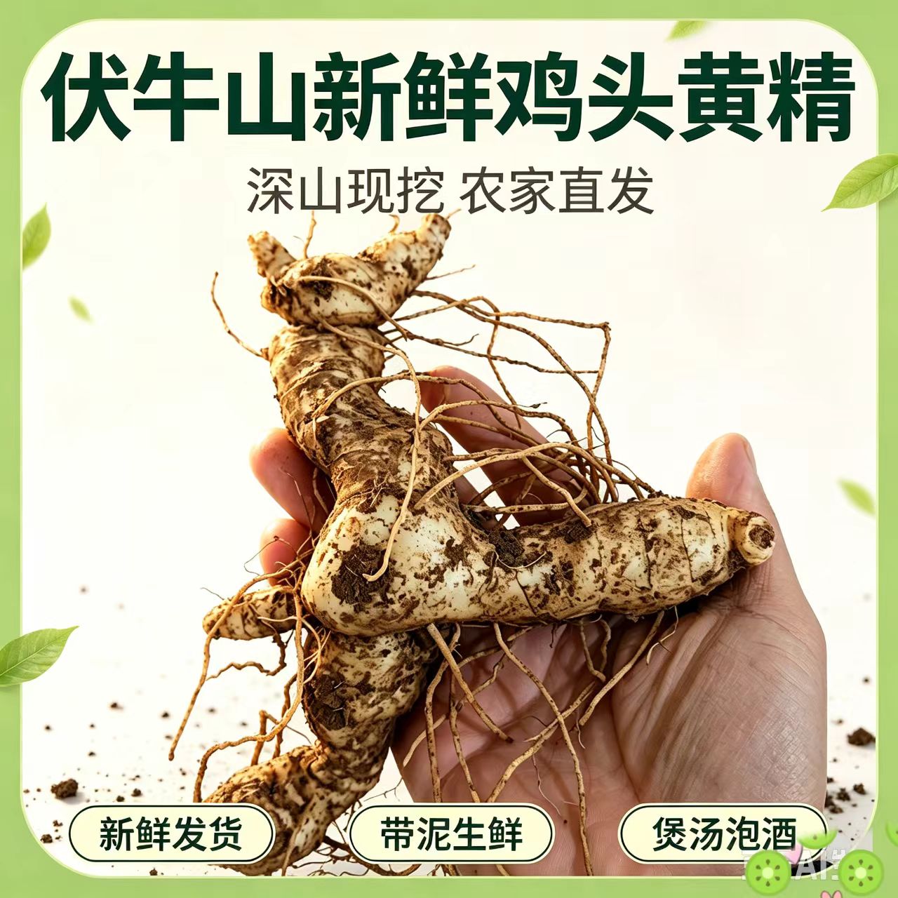 新鲜黄精现挖野生鸡头黄精九蒸九晒黄精药材黄泡茶泡酒食用鲜黄精