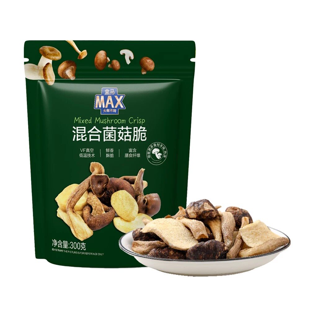 盒马MAX混合菌菇脆冻干蔬菜3种菌菇搭配健康休闲零食图片