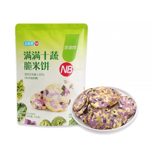盒马超盒算nb满满十蔬脆米饼120g非油炸零食点心蔬菜脆