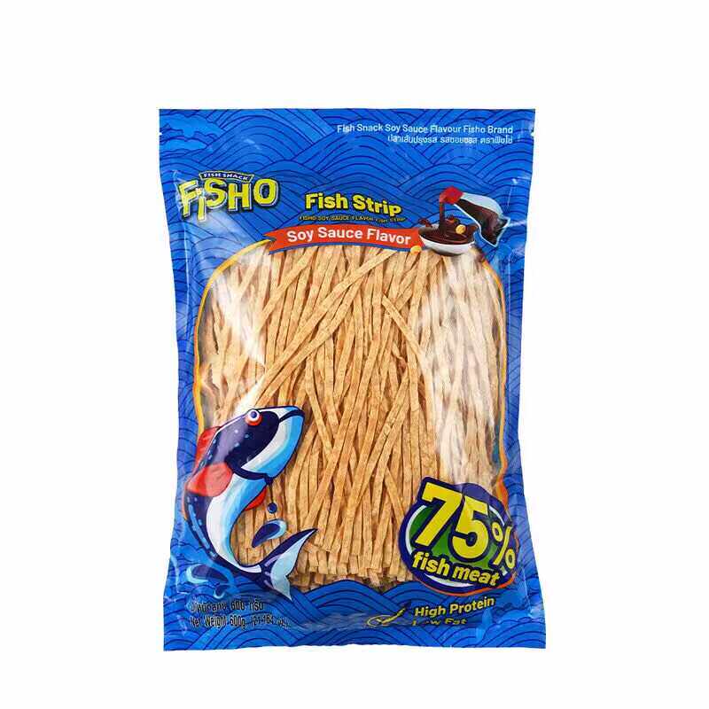 MM代购即食鱼干办公室休闲零食泰国FISHO酱油风味鱼丝低脂600g