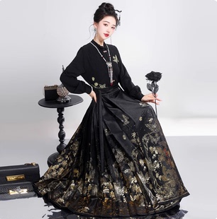 采莲归原创马面裙2025新款汉服明制织金马面裙女半身春夏