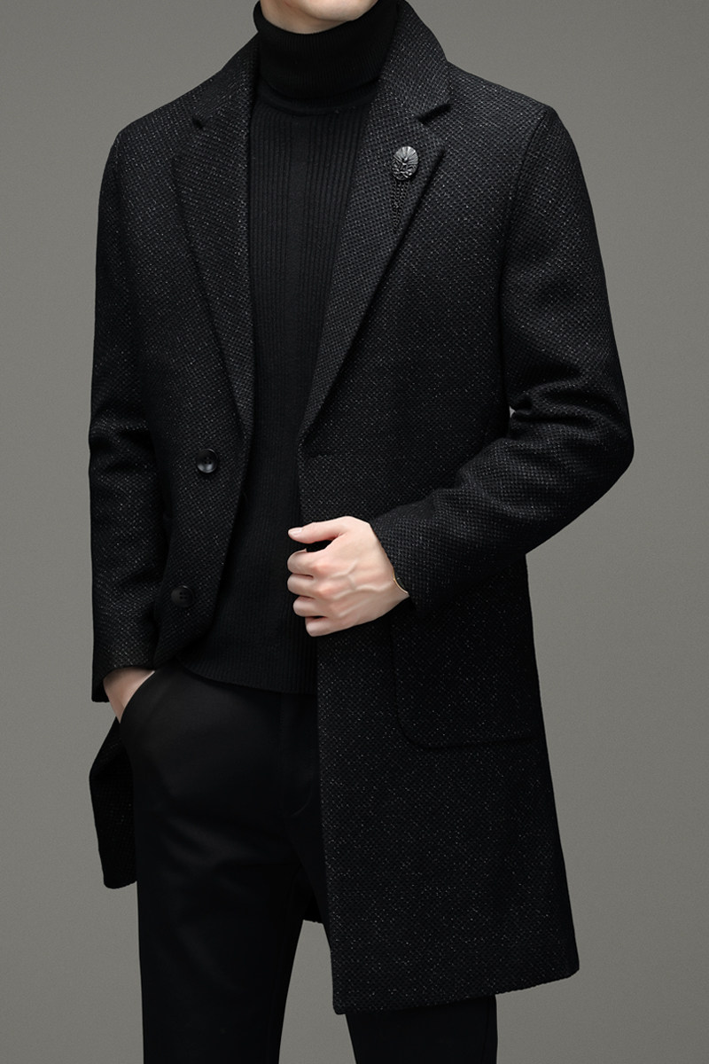 E9072钱塘2020-2秋冬男士外套毛呢大衣羊毛呢子中长款,男装毛呢大衣,钱塘207-2