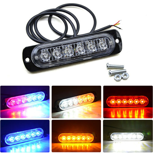 汽车led超薄中网爆闪灯12v24v摩托车皮卡货车侧边警示日行灯红蓝 - 封面