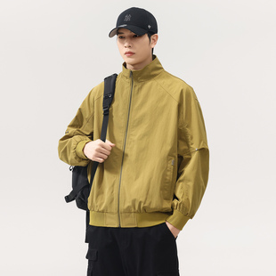 日系Cityboy工装夹克男春秋季宽松上衣高级休闲ins港风立领外套衫