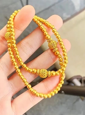 越南沙金古法双层手链网红风女士手镯网红非主流活口婚饰