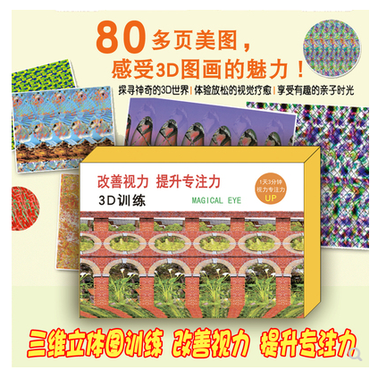 3d训练改善视力提升专注力记忆力全脑开发三维立体y图训练卡玩具