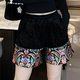 秋冬季 黑色个性 外穿女显示遮肉新款 短裤 新款 a字热裤 重工靴裤 阔腿