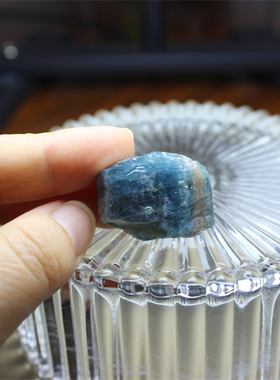 A97碧玺裸石原石无孔宝石粉蓝色蓝碧玺猫眼天然原矿未打磨吊坠