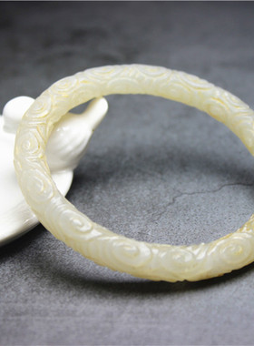 玉镯子古玩和田玉大圈口手镯