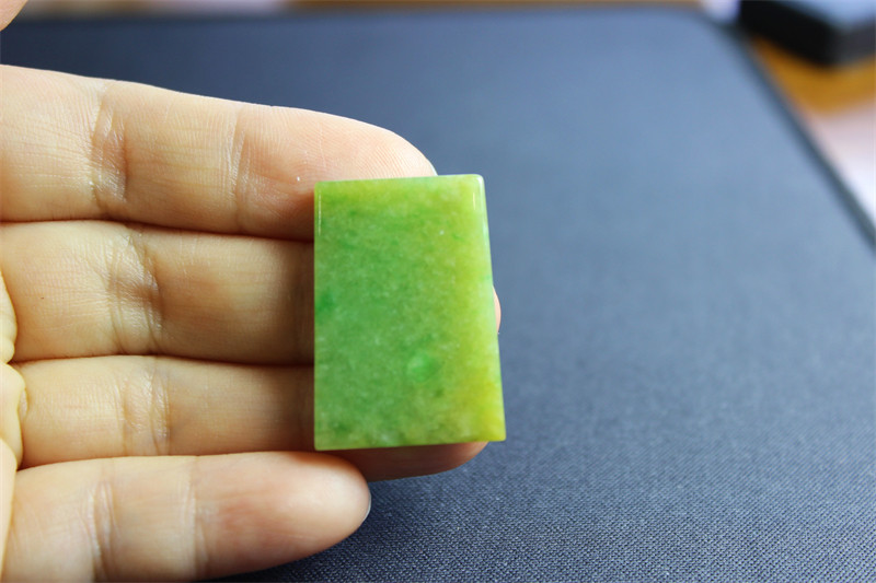 MM25翡翠黄绿戒面吊坠无事牌裸石镶嵌满绿天然证书现货包邮礼物