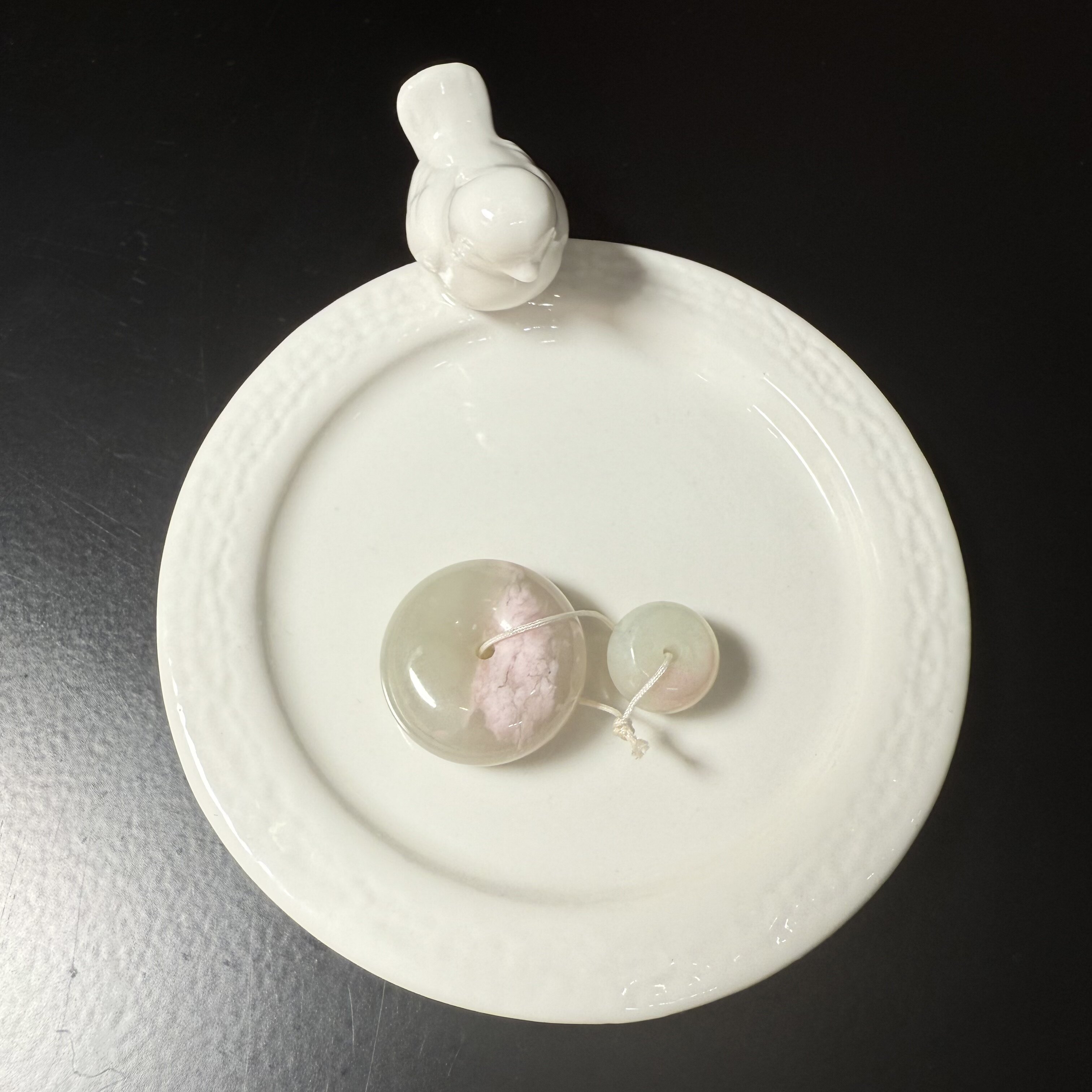 G812和田玉白玉温润籽料面包圈玉佩吊坠挂件礼物粉花桃花证书秒发