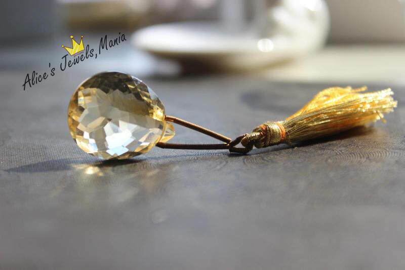 H12黄水晶天然招财吊坠超大裸石全净透体开运天然闪耀自留现货