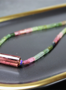 TT23秒发！碧玺巴西老矿柱形管状圆柱棱柱项链爱丽丝珠宝店现货