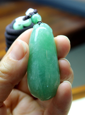 翡翠吊坠福瓜冰糯种绿色玉石大件挂坠男女佩戴礼物证书天然FF16