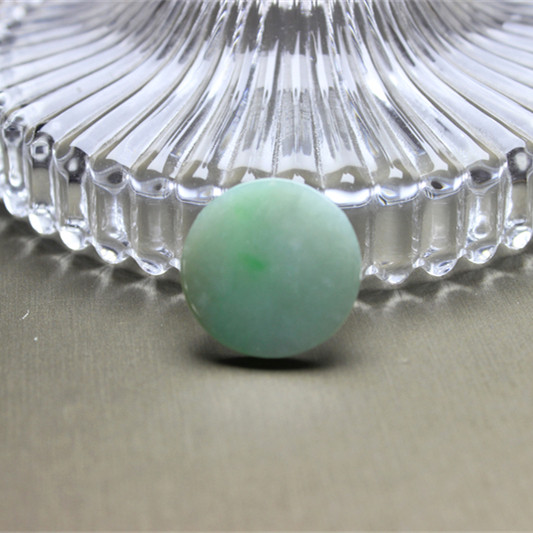 F629翡翠淡绿圆饼圆形圆盘裸石镶嵌天然现货设计创作宝石玉石硬玉