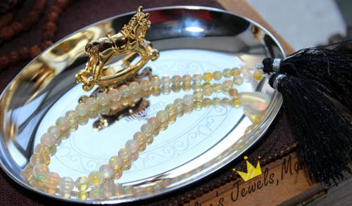 P16捡漏！欧泊 opal 天然 火彩 圆珠 球形 DIY 散珠一串 现货