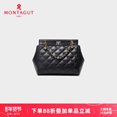 梦特娇女包2026春季 新款 菱格链条包轻奢羊皮手提包通勤休闲斜挎包