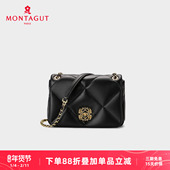 梦特娇官方女包羊皮新款 小香风单肩链条包妈妈包真皮斜挎包小方包