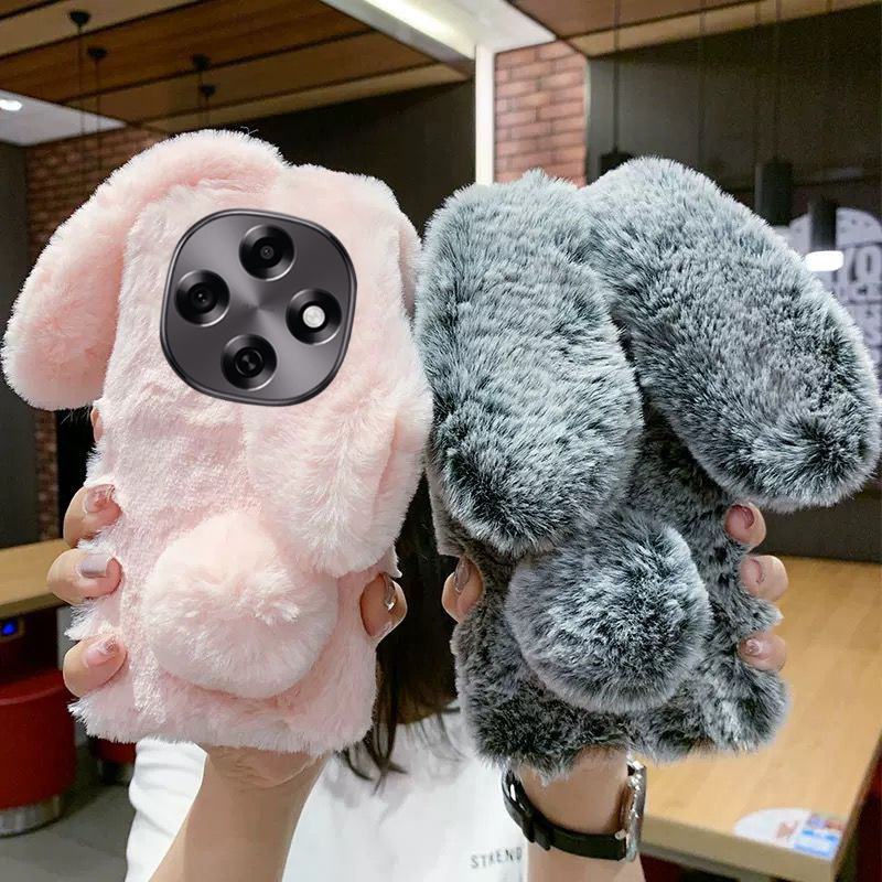 秋冬毛绒兔子OPPOA6Pro手机壳PLN110防摔全包边软壳A6pro毛茸茸保护套可爱新款A6pro网红超好看立体毛绒壳5G