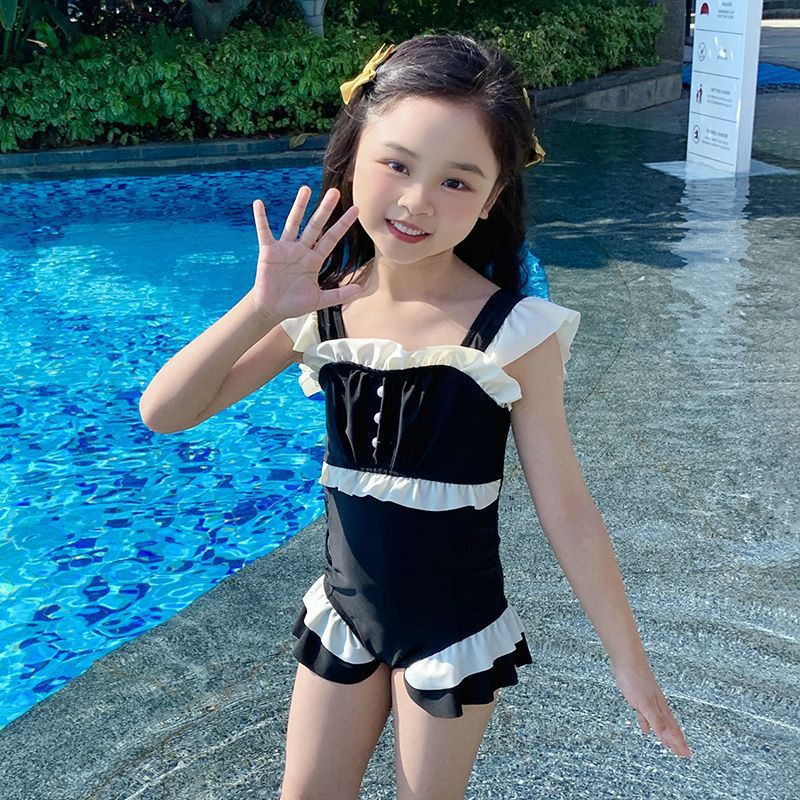 儿童泳衣可爱女宝宝连体游泳衣小童夏装婴儿防晒速干3岁5女童泳装