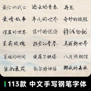 中文手写签名书法钢笔字体安装包ps电脑设计超实用字库字体素材