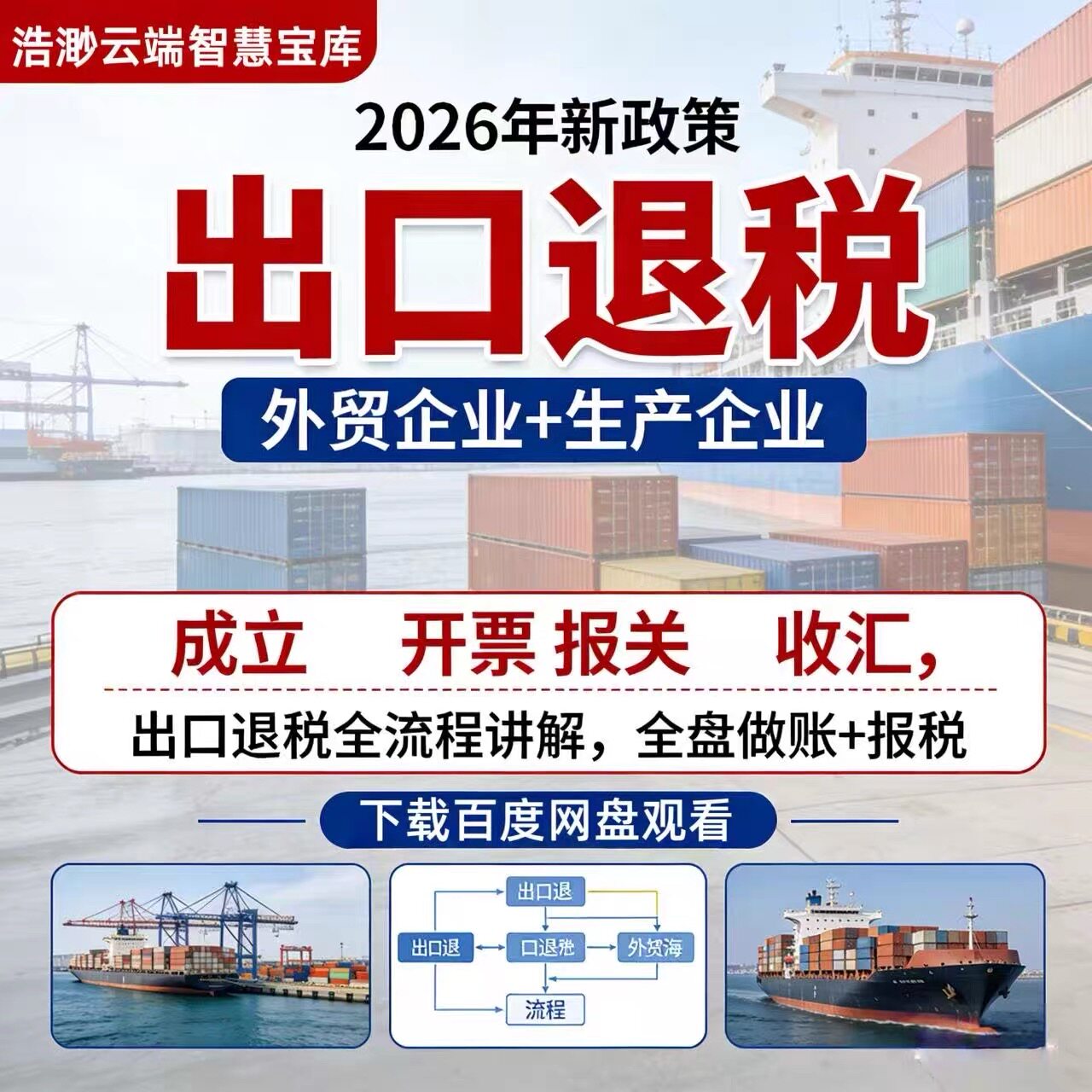 2026生产企业出口退税培训 会计申报做账报关收汇全套视频教程
