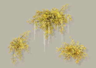 H107 小众黄绿花艺素材psd源文件小众黄色绿植婚礼效果图