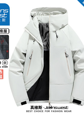真维斯休闲百搭工装加厚棉服外套