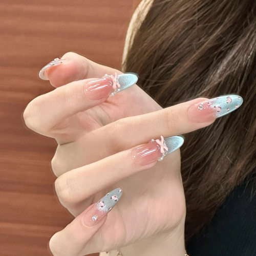 豹纹蝴蝶结轻奢美甲可拆卸