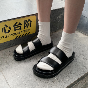 日系GP拖鞋 学生ins潮 女夏外穿时尚 港风原宿防滑软厚底沙滩凉拖鞋