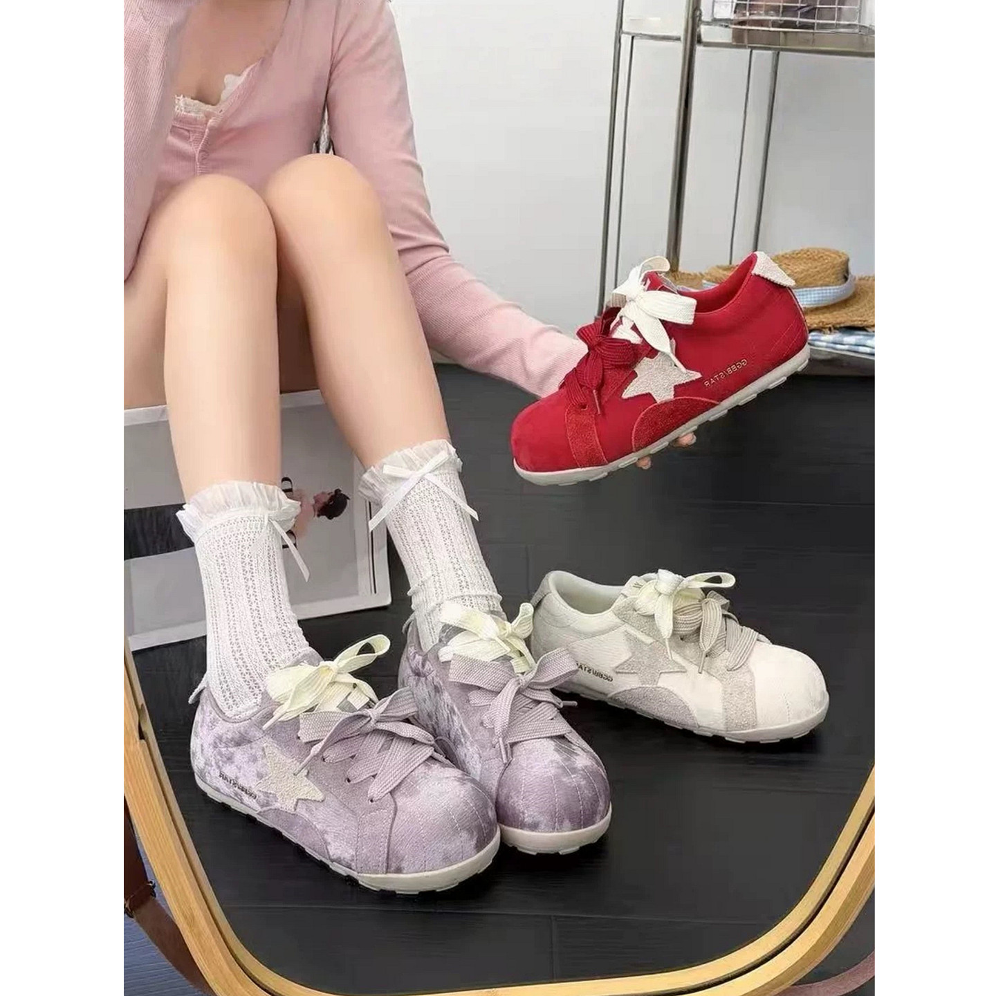 26年新款内增高星星德训鞋女春季轻便透气休闲运动鞋厚底复古板鞋,女鞋,德训鞋,淘宝优惠券,粉丝福利购,淘宝优惠卷