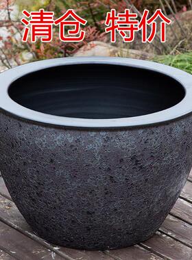 庭院大缸景德镇陶瓷鱼缸水缸 养荷花碗莲睡莲盆乌龟缸酒店甲鱼缸