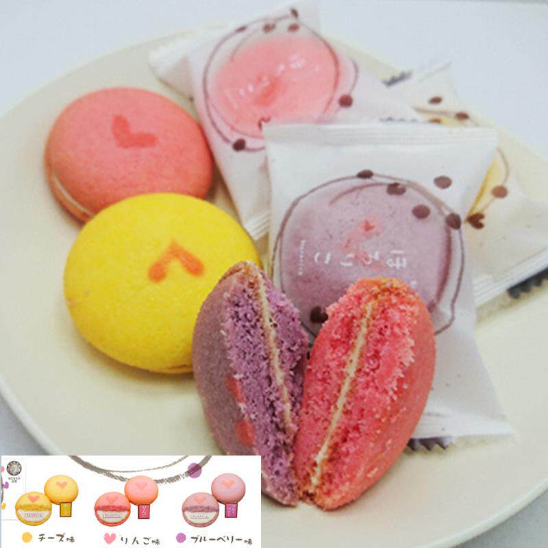 现货 日本进口人气西式糕点 3种风味爱心马卡龙礼盒9枚入午后甜点