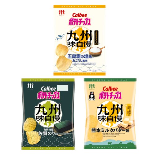 日本进口零食卡乐比Calbee九州味自慢五岛滩盐味熊本牛奶黄油薯片