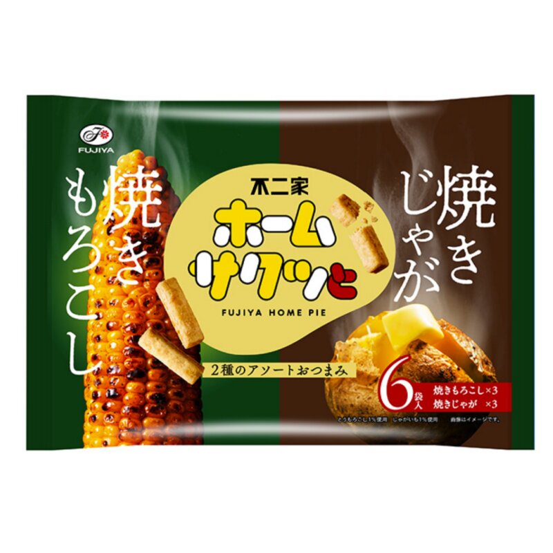 日本进口不二家限定烤玉米土豆味双拼饼干棒千层酥袋装6袋入