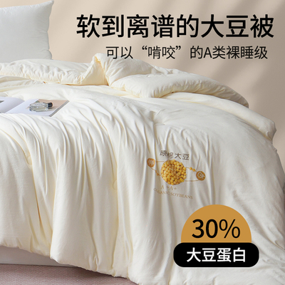 加厚保暖原棉大豆被子冬被全棉被被芯纯棉春秋被四季通用宿舍单人