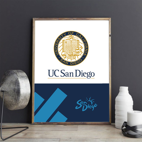 UCSD挂画加州大学圣地亚哥装饰画 卧室办公 现代简约卧客厅背景墙