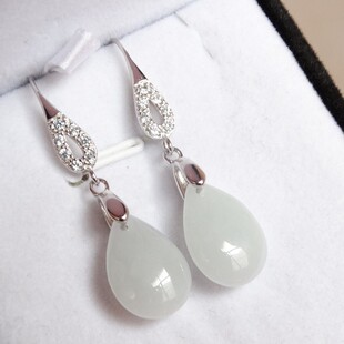 正品天然翡翠纯银显气质减龄招财玉耳坠百搭仙韵养耳洞玉耳环耳钉